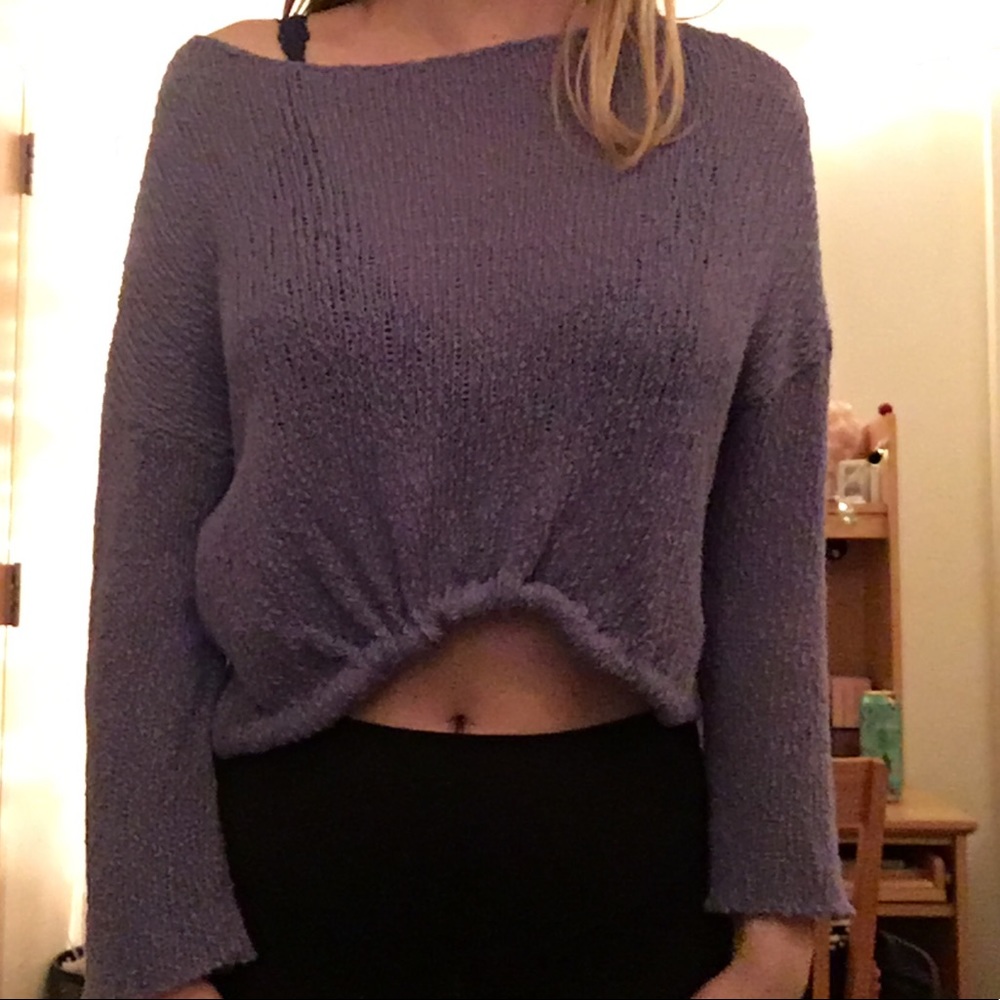 Purple cropped sweater top - ecote
